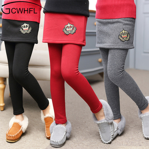 New Winter Girl Legging Skirt Pant Baby Girl Winter Warm Thickening Leggings Children Girls Bootcut For 3-12 Kids Clothes ► Photo 1/6