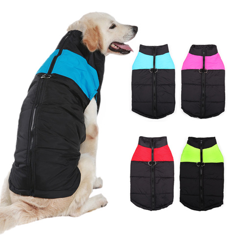8 Size S-5XL Winter Dog Clothes For Pet Waterproof Warm Large Dog Vest Cat Puppy Dog Ski Coats Jackets Green/Red/Blue/Pink ► Photo 1/6