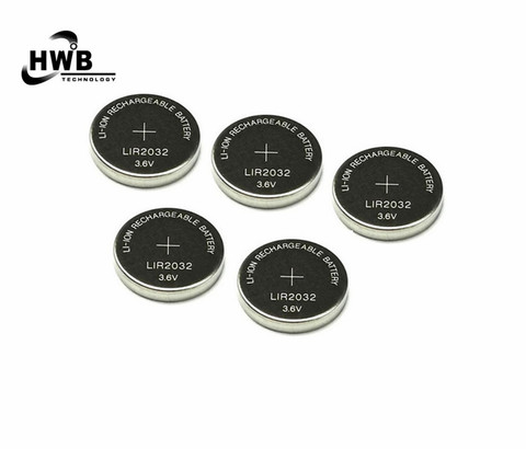 5x LIR2032 Rechargeable Lithium Li-ion Batteries 3.6V 40mAh Button Coin Cells Battery For Watch Calculator Free Shipping ► Photo 1/3