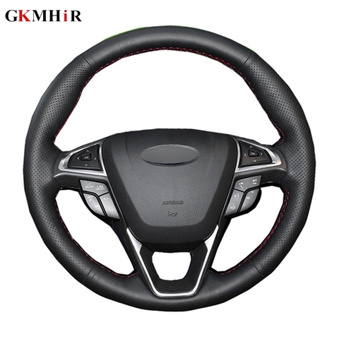 DIY Steering Wheel Cover Black Artificial Leather Car Steering Wheel Cover For Ford Fusion Mondeo 2013 2014 EDGE 2015 2016 ► Photo 1/6