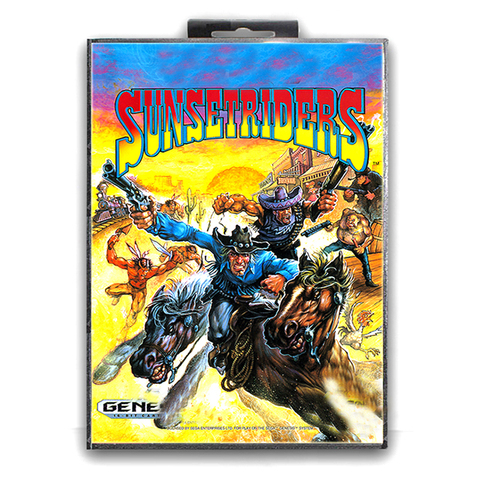 Sunset Riders with Box for 16 bit Sega MD Game Card for Mega Drive for Genesis Video Console ► Photo 1/1