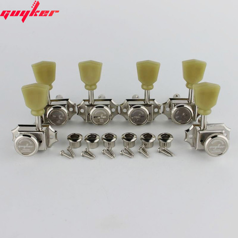 1 Set GUYKER 3R3L Locking String Vintage Deluxe Electric Guitar Machine Heads Tuners Nickel /Chrome Tuning Pegs ► Photo 1/6