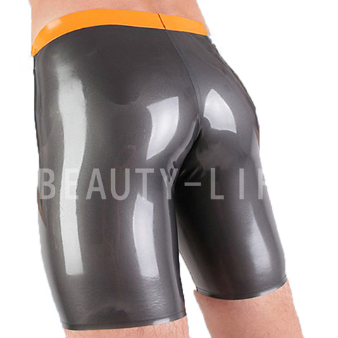 BEFITU Latex nice shorts  with snap and zipper fetish under pants codpiece customization sexy Bermuda natural handmade ► Photo 1/6