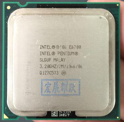 Free Shipping Intel CPU Pentium E6700 CPU/ 3.2GHz/ LGA775 /775pin/2MB L2 Cache/ Dual-CORE/65W Processor scrattered piece ► Photo 1/2
