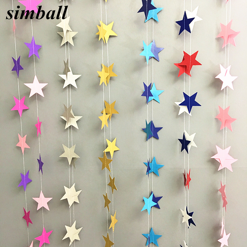 Details about   4m Shining Star Paper Garland Hanging Banner Bunting Baby Shower Wedding Dec~il 