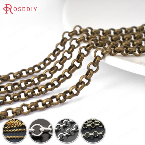 (15900)2 Meters or 5 Meters 2MM 3MM 3.8MM Iron or Brass Round Link Chains Necklace Chains Diy Jewelry Findings Accessories ► Photo 1/6