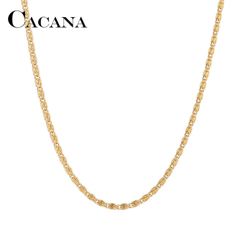 CACANA Stainless Steel Chain Necklaces For Man Women Gold Silver Color For Pendant Myriad Words Donot Fade Jewelry N1894 ► Photo 1/6