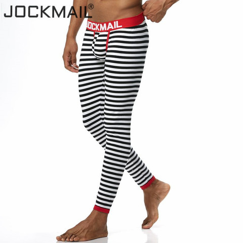 thermal underwear Men Long Johns Thicken Sexy Mens Under Pants Bottoms Pajama Low Rise Tight Legging Pouch Warm Long Johns ► Photo 1/6