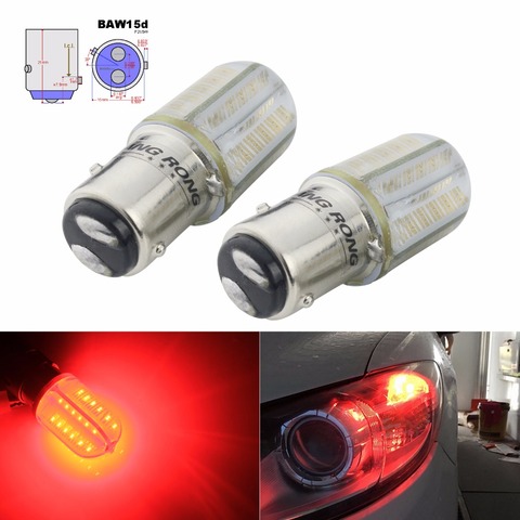 2x 567 PR21/5W BAW15d Red COB LED Bulbs Rear Tail Brake Stop Light Lamp 12V For Ford(CA320)  ► Photo 1/1