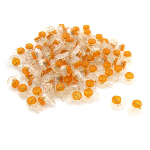 50 Pieces Yellow Button Gel Filled Phone Wire Butt Splice UY Connector 2 Port ► Photo 1/2