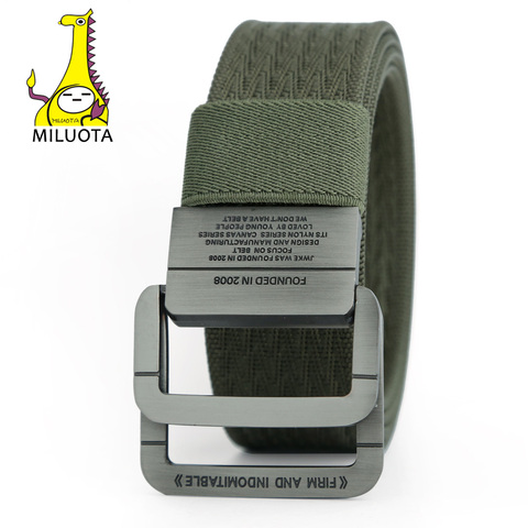 [MILUOTA] Military Equipment Tactical Belt Man Double Ring Buckle Thicken Canvas Belts for Men Waistband MU035 ► Photo 1/5