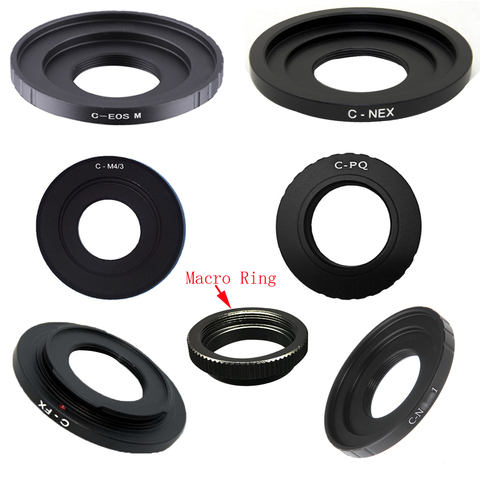 Adapter Ring C Mount Movie Lens Macro ring For C-FX C-PQ C-EOSM C-N1 NEX  C-M4/3  CCTV Movie Lens ► Photo 1/6