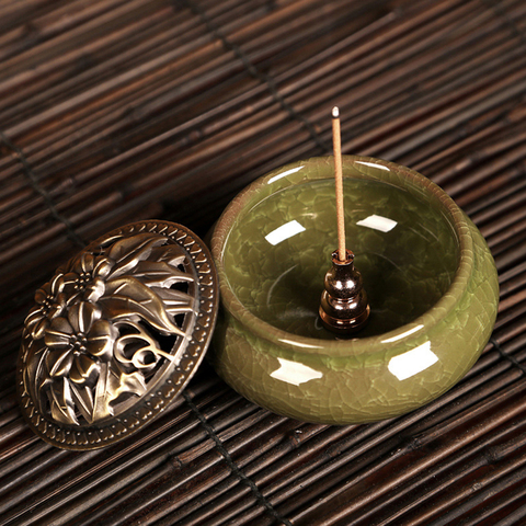 New Alloy Copper Incense Holder Can Be Fixed Incense Sticks And Coil Portable Incense Burner Censer High Incense Plug ► Photo 1/6