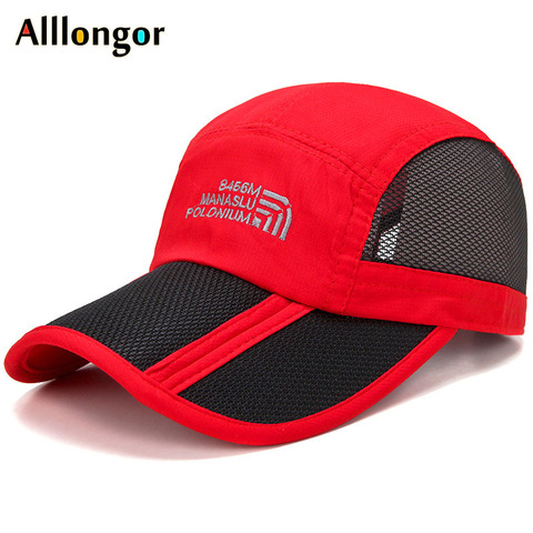 Quick-drying Mesh Baseball Cap Men 2022 Sport Outdoor Snapback Summer dad Hat Letter Print Bone Gorra hombre Casquette Foldable ► Photo 1/1