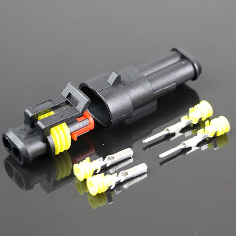 5 set kit 2P car harness connector waterproof connector HX plug socket male and female connector 2 core hole butt plug ► Photo 1/4