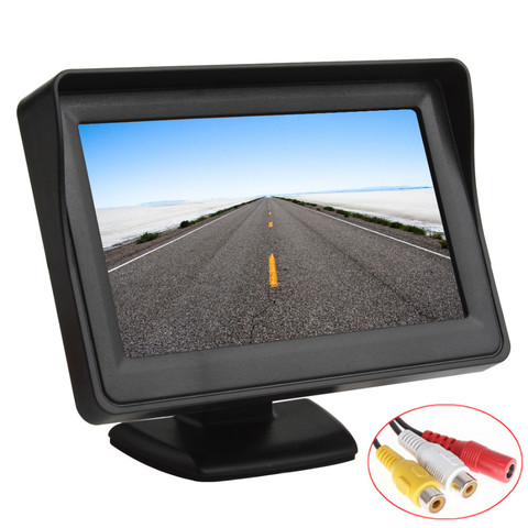 4.3 inch TFT LCD screen Car Monitor Car Reversing Parking Monitor with 2 video input ► Photo 1/3