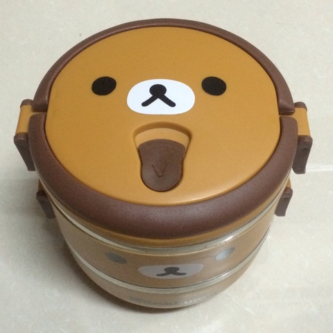 Two Layer Cartoon Portable Stainless Steel Food Storage Box Kids Thermal Insulated Food Container Bento Lunch Box Tableware(152) ► Photo 1/6