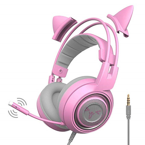 Gaming Headset for Kids Cat Ear Headphones PURPLE