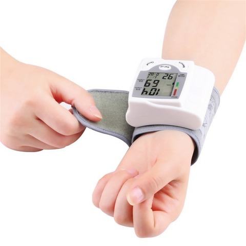 Portable Automatic Digital LCD Display Wrist Blood Pressure Monitor Device Heart Beat Rate Pulse Meter Measure Tonometer White ► Photo 1/6