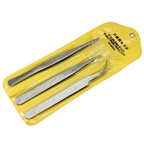 3 pcs Stainless Steel Assembly Repair Precision Set Tool Electronic Tweezers ► Photo 1/6