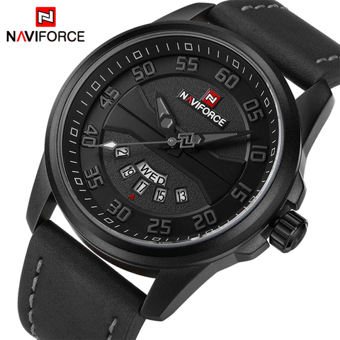 Luxury Brand NAVIFORCE Men Fashion Casual Watches Men's Quartz Clock Man Leather Strap Army Military Sports Wrist Watch NF9124 ► Photo 1/6