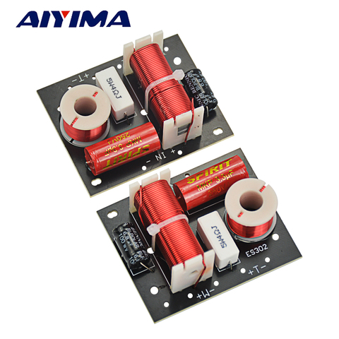 AIYIMA 2Pcs 2 Ways 80W Audio Speaker crossover Treble+Bass Frequency Divider Crossovers speaker Filters DIY For Home Theater ► Photo 1/6
