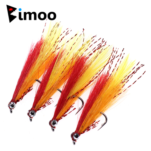 Bimoo 4PCS #6 Streamer Fly Minnow Bait Trout Fly Fishing Flies Artificial Bait Fake Lure Premium Fishing Flies ► Photo 1/6