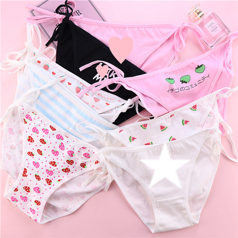 SP&CITY Young Girls Student Cute Underwear Women Japan Lace Up Cotton Panties Funny Hollow Out Seamless Briefs Female Lingerie ► Photo 1/6