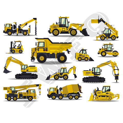 Multi Excavators Heat Transfers For Family Children Clothes DIY Appliques Washable Ironing Sticker Construction Trucks Patches ► Photo 1/6