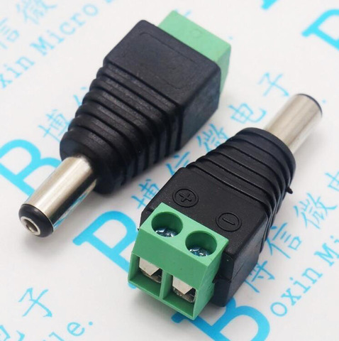 10pcs DC plug Male DC Power Plug Connector 2.1mm x 5.5mm 5.5*2.1mm Screw Fastening Type DC Plug Adapter to connection led strip ► Photo 1/2