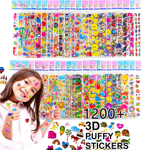 Kids Stickers 40 20 Different Sheets 3D Puffy Bulk Stickers for Girl Boy Birthday Gift Scrapbooking Teachers Animals Cartoon ► Photo 1/6