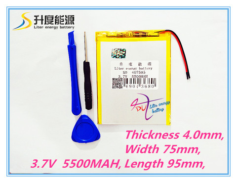 polymer lithium battery 7,8,9 inch tablet PC lithiumion 'With High Quality 407595 3.7V 5500MAH tablet battery + disassembly tool ► Photo 1/1