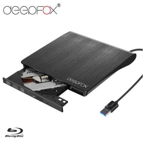 Deepfox Bluray Player External Optical Drive USB 3.0 Blu-ray BD-ROM CD/DVD RW Burner Writer Recorder For Apple Macbook Notebook ► Photo 1/1