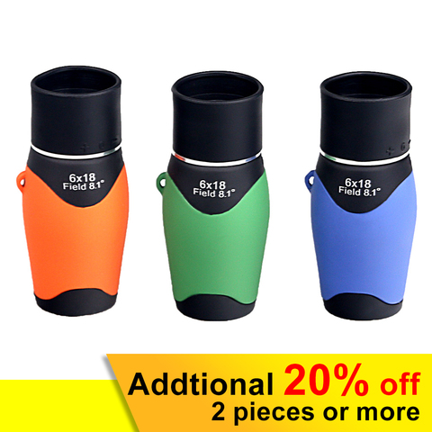 BIJIA 6x18 Portable Pocket Mini Monocular Telescope Educational Science Toys Spyglass for Kids Boys Girls 3 colors ► Photo 1/1