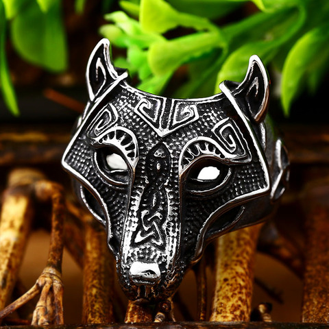 Beier new store 316L Stainless Steel Viking Nordic wolf of Thor Norse High Quality all gold wolf jewelry men ring LLBR8-534R ► Photo 1/6