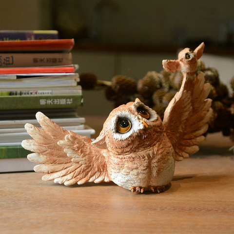 Everyday Collection Owl animal Figurine Modern Crafts  home Decoration accessories  miniature garden tabletop Shelves ornament ► Photo 1/6