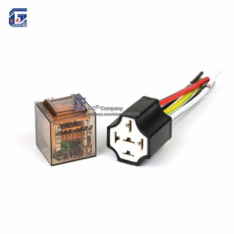 Waterproof SPDT SPST 5 / 4 Pin 12V 24V 100A 80A 60A Car Automobile Relay with Green LED Light and Ceramic Socket ► Photo 1/6