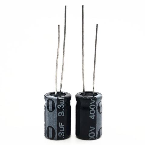 30pcs/lot 400V 3.3UF 8*12 RADIAL aluminum electrolytic capacitor 3300NF 20% ► Photo 1/1