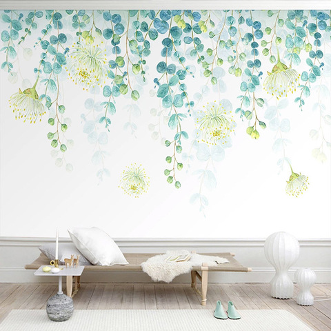 Self-Adhesive Wallpaper 3D Leaves Nordic Style Photo Wall Murals Living Room TV Sofa Bedroom Home Decor Wall Paper 3D Stickers ► Photo 1/6