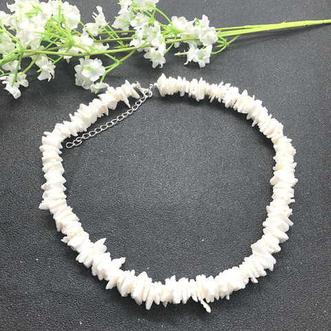 White Puka Natural Shell Piece Irregular Chips Seashell Choker Necklace Female Fashion Summer Beach Jewelry Necklaces for Women ► Photo 1/5