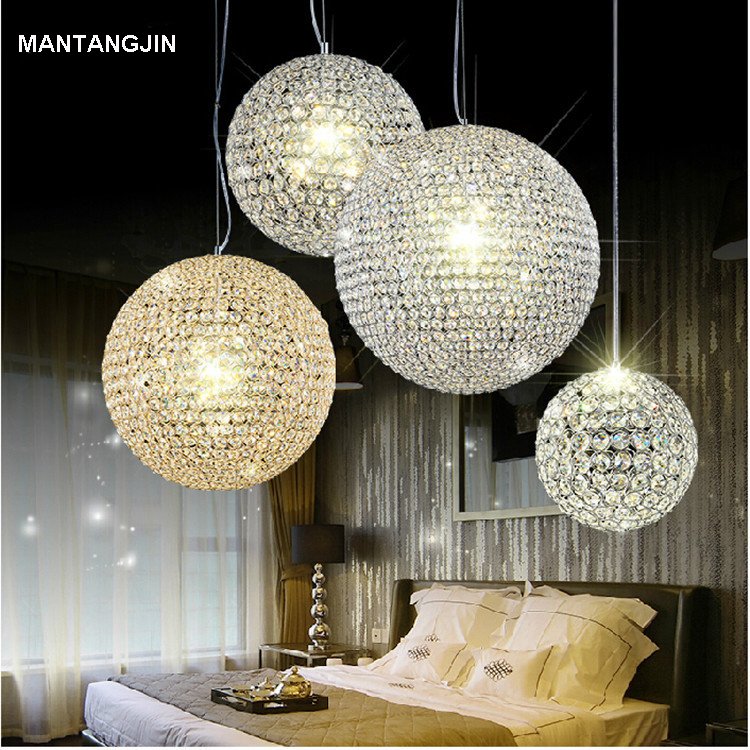Lustre Rain Drop pendant light Lamp modern k9 Crystal Ball Fixture