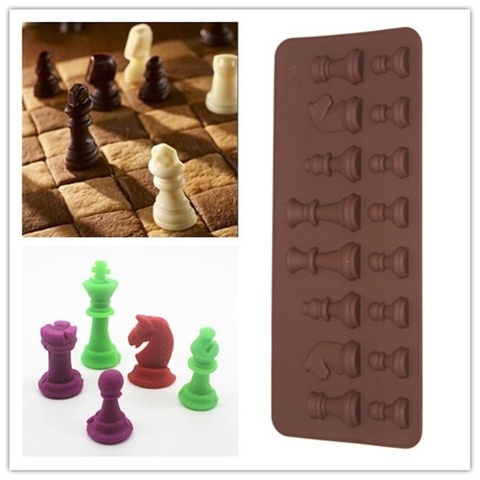 A Set Silicone Fondant Cake Ice Cube Mould Chocolate Baking Tray Chess Mold Sugar Craft Baking Bakeware Kitchen Tool ► Photo 1/6