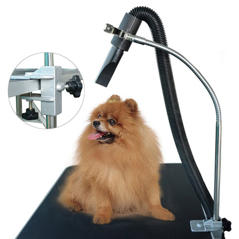 Dog Grooming Hair Dryers Shelf, Pets Bathing Beauty Mounting Bracket Clip,360 Degree Adjusted Metal Hose,Stainless Steel Bracket ► Photo 1/6