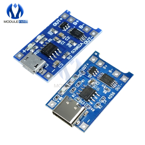 10pcs Micro USB 5V 1A 18650 TP4056 TC4056A TC4056 Lithium Battery Charger Module Charging Board With Protection Dual Functions ► Photo 1/6