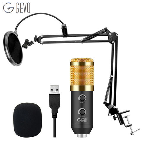 USB Condenser Microphone for Computer With Adjustable Metal Arm Stand Mic for Gaming Podcast Live Streaming for Mac & Windows PC ► Photo 1/6