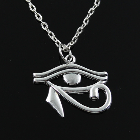 New Fashion Ancient Egypt Eye Of Horus Pendants Round Cross Chain Short Long Mens Womens Silver Color  Necklace Jewelry Gift ► Photo 1/3