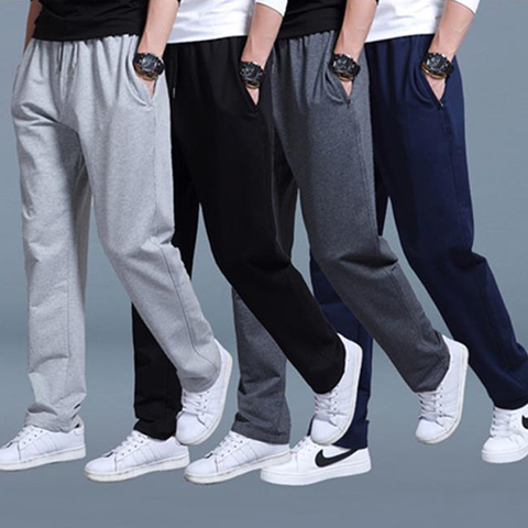 2022 New Cotton Men's Casual Pants Spring Summer Winter Men's Sweatpants Trousers Large Size Loose Straight Plus Velvet Trousers ► Photo 1/6