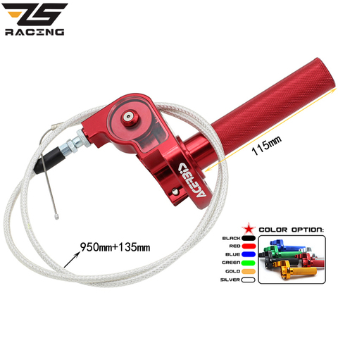 ZS Racing 22mm CNC Aluminum Acerbs Throttle Grip Quick Twister + Throttle Cable CRF50 70 110 IRBIS 125 250 Dirt Bike Motorcycle ► Photo 1/6