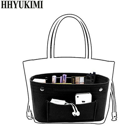 Felt Cloth Inner Bag Women Fashion Multi-pockets Storage bag in Handbag Cosmetic Organizer Luggage Bags Travel Organizer ► Photo 1/6