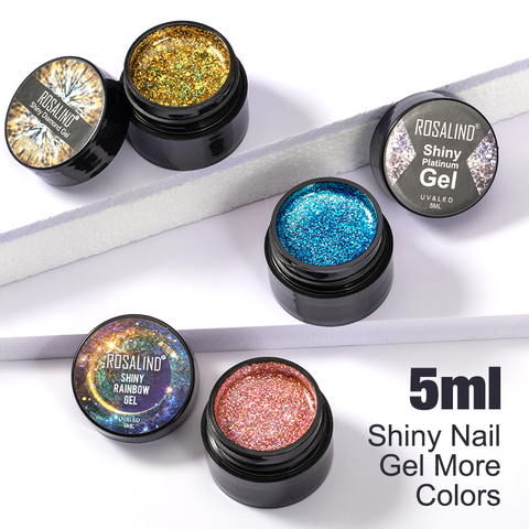 ROSALIND UV Nail Gel Polish Neon Rainbow Hybrid Varnish Platinum 5ML Gel Paint Set For Manicure Semi permanent Base top Gel Lak ► Photo 1/6